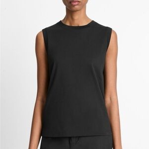 VINCE. Pima Black Silk Cotton Blend Muscle T-Shirt Style # 305786 {$148} Medium